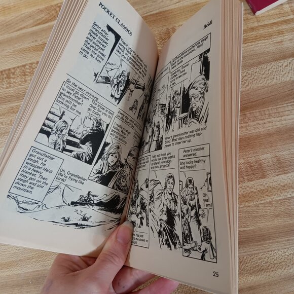 Heidi Johanna Spyri  1984 B&W Pocket Classics Comic Paperback VTG Swiss Fiction - Picture 6 of 6